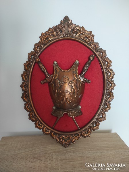 Metal wall decoration - with armor and sword