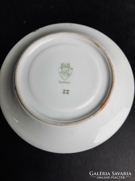 Antique scenic ilmenau blue-gold small bowl, plate /401/