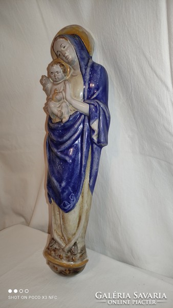 Height 45.5 cm wmf ceramic Mary with baby holy relic extremely rare wall ornament collectors marked