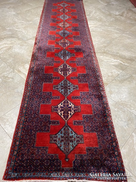 Iran senneh különleges perzsaszőnyeg 382x90 cm