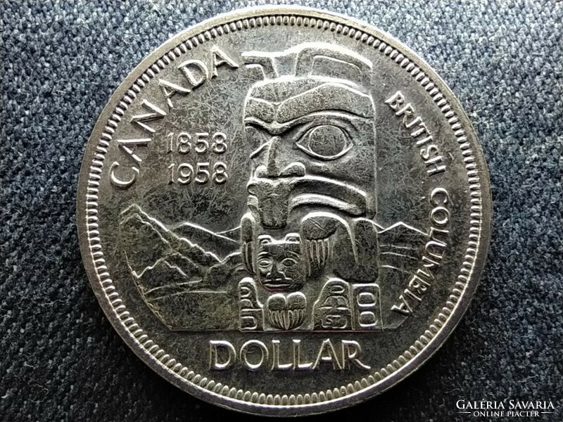 Kanada 100 éves Brit Kolumbia .800 ezüst 1 Dollár 1958 (id61340)