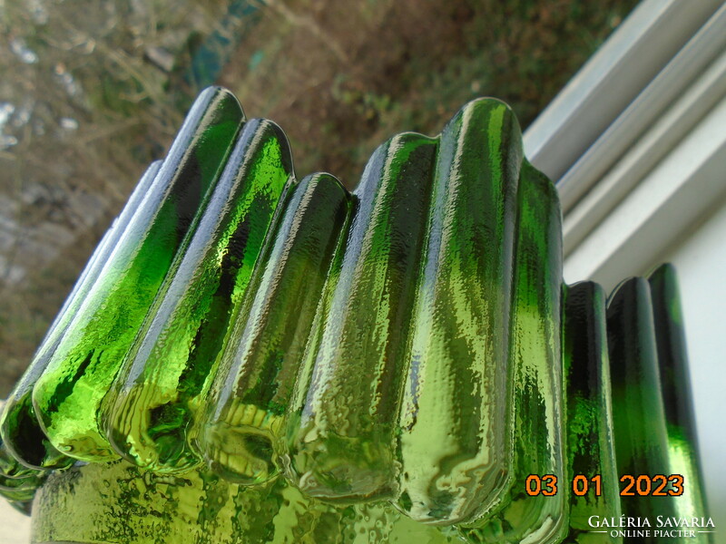 ASEDA SWEDEN modern zöld nehéz vastag üveg tál