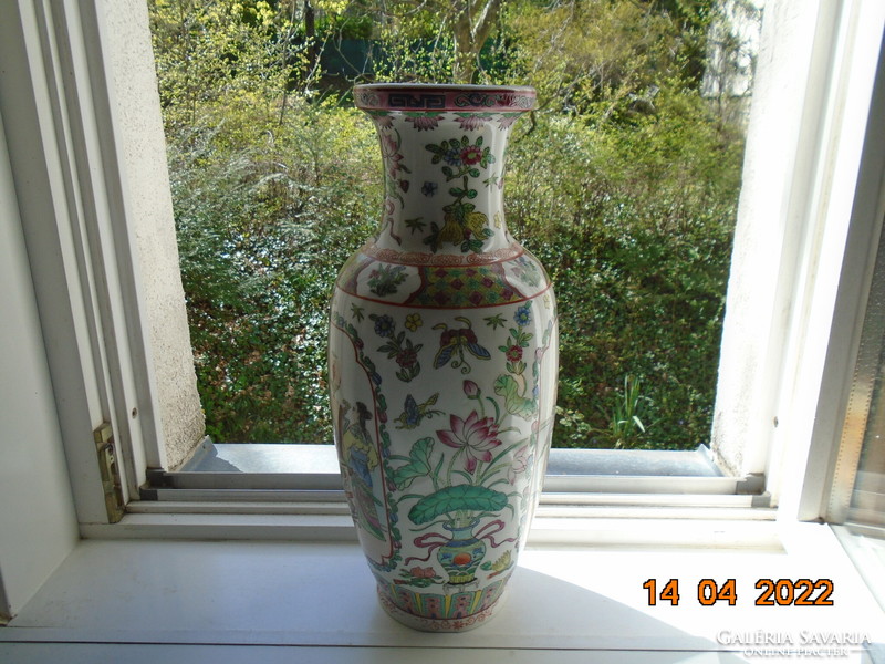 Chinese empress and her entourage pattern, qianlong, famille rose hand painted floor vase