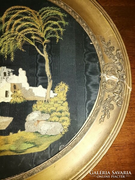 Large antique silk picture embroidered negotiable!!!!!