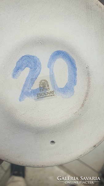 Zsolnay eosin glazed ceramic candle holder, height 18 cm