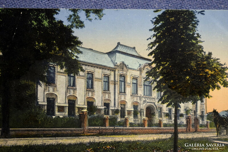 Magyaróvár. Áll Polg Girls' School - colored photo postcard 1915