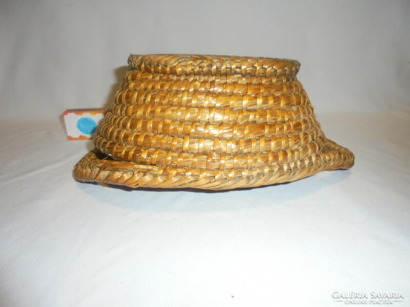 Old cane wicker basket, table offering, fruit basket