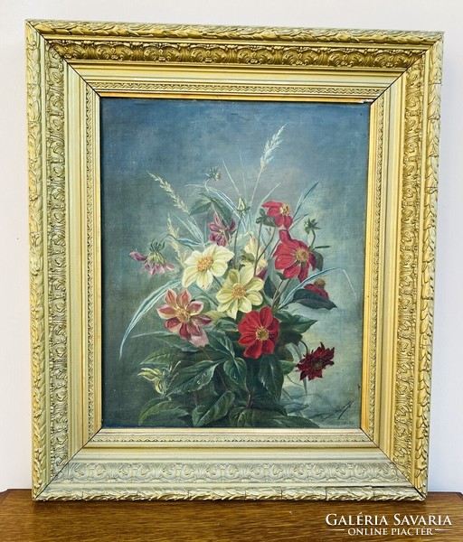 Still life painting,, with frame,