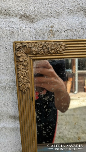 Art Nouveau mirror with a wooden frame