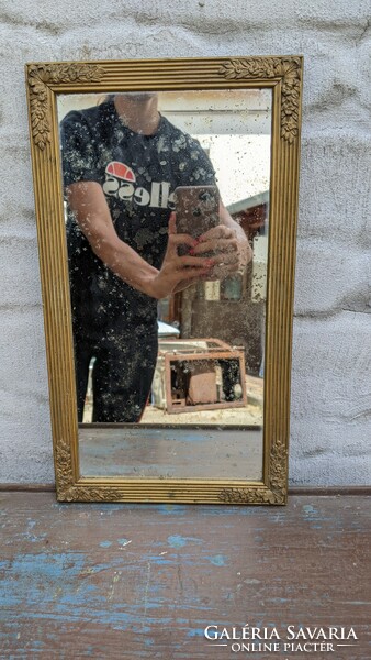 Art Nouveau mirror with a wooden frame
