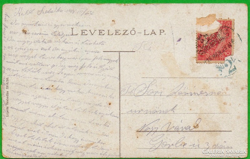236 --- Futott képeslap  1918  Szabadka