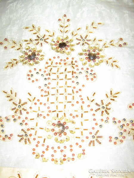 Beautiful special organza tablecloth with pearl embroidery