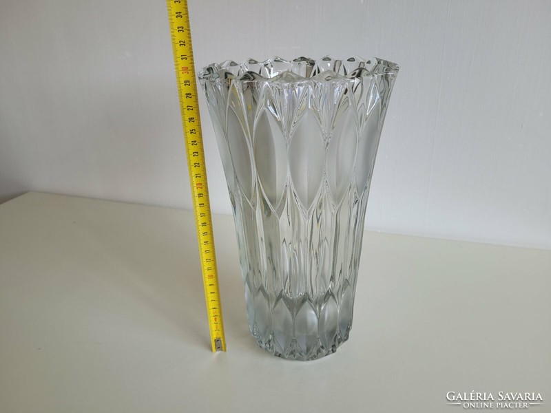 Old large glass vase thick-walled art deco style glass vase 30 cm