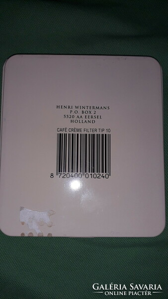 Retro HENRY WINTERMANN fém lemez kávékrém aromás szivarkás doboz 10 x 10 cm a képek szerint