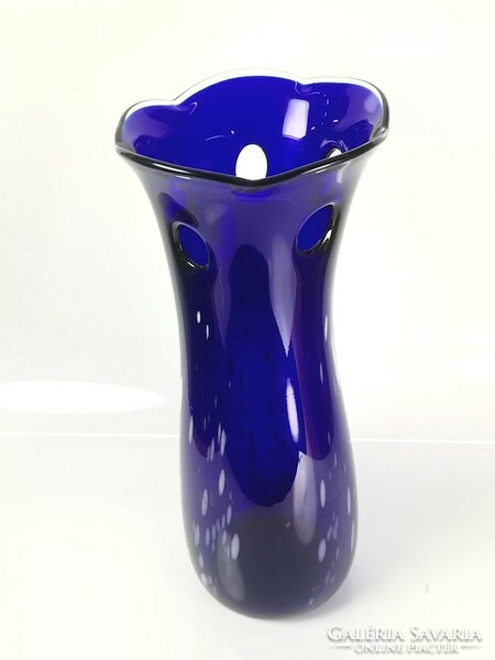 Nagyméretű kék üveg váza - 50121