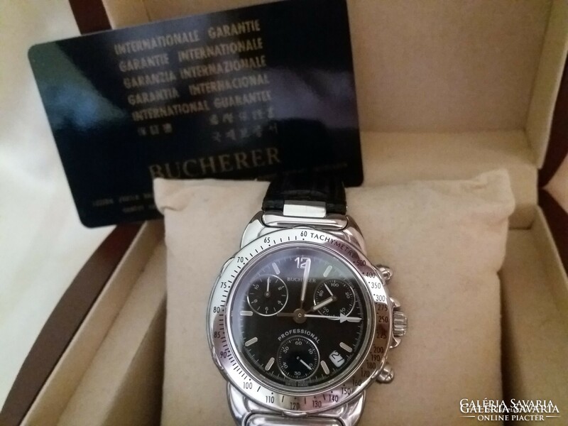 Bucherer professional chronograph wristwatch. With certificate