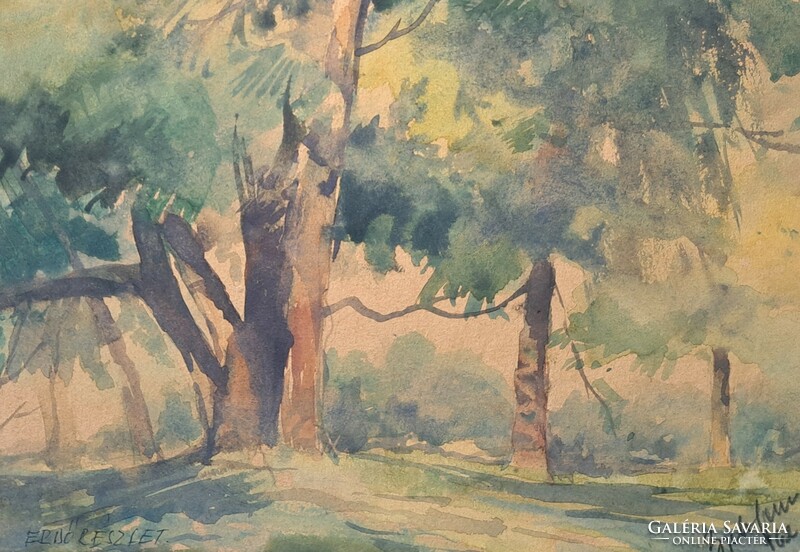 Forest detail, 1962, marked zich - forest watercolor