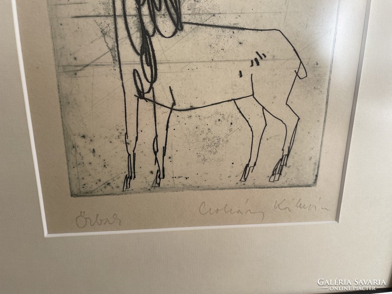 Csohány Kálmán copper engraving roe deer goat roe deer animal picture
