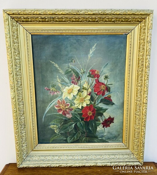 Still life painting,, with frame,