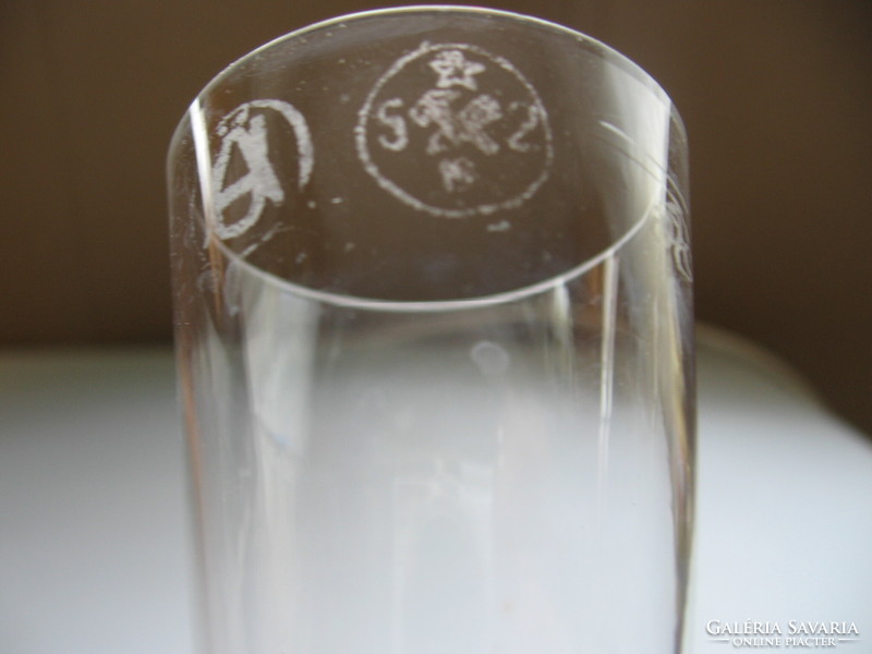 Mércés kocsmai pohár 5 cl-es, Rákosi címeres