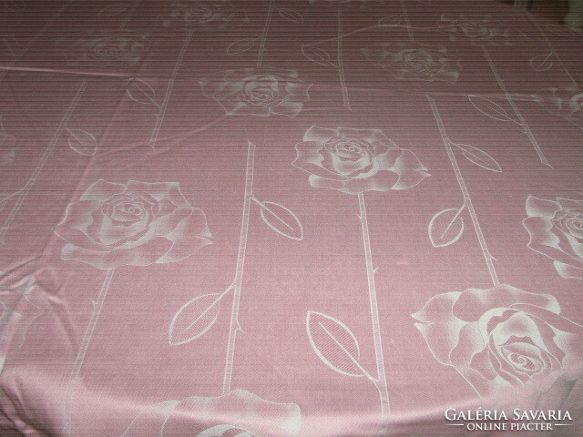 Beautiful vintage rosy damask tablecloth
