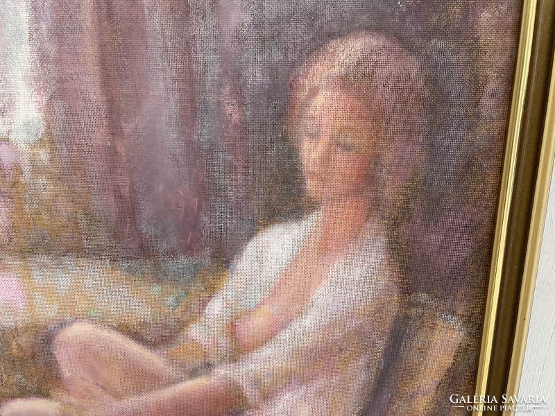 Kedves János női portré leány festmény kép