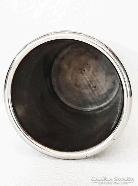Antik üveg - fém szivargyűrű pohár