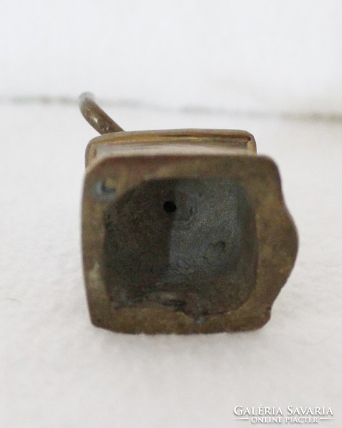 Miniature copper coffee grinder