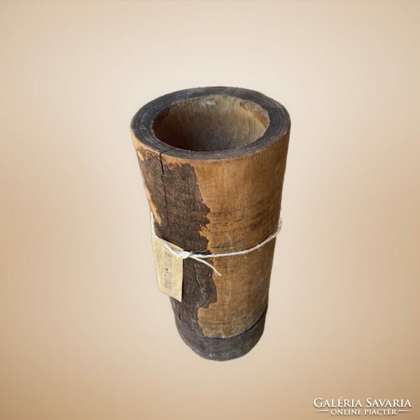 Antique wooden mortar, without a pestle