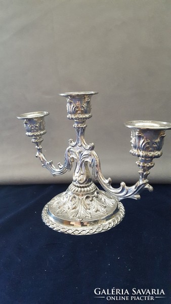 3-branch Art Nouveau silver-plated candle holder 14 cm in beautiful condition!