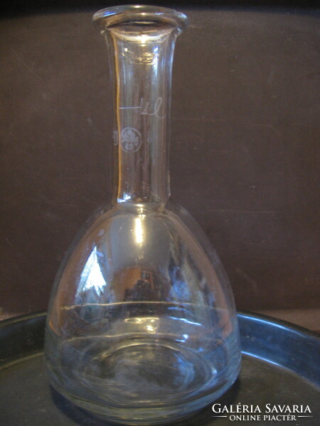 Antique liter portioned bottle with crown crest, offering 36-42