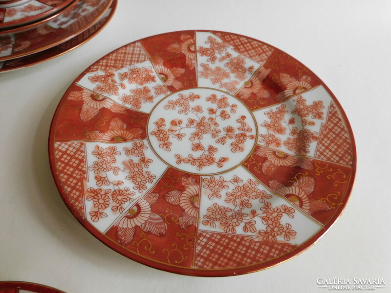 Régi, dúsan dekorált  japán litofán tojáshéj porcelán reggelizőszett