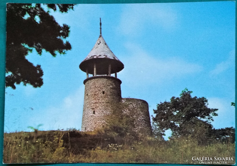 Mátrafüred, Kozmári Kilátó, postatiszta képeslap, 1984