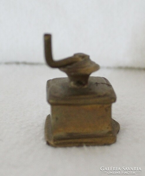 Miniature copper coffee grinder