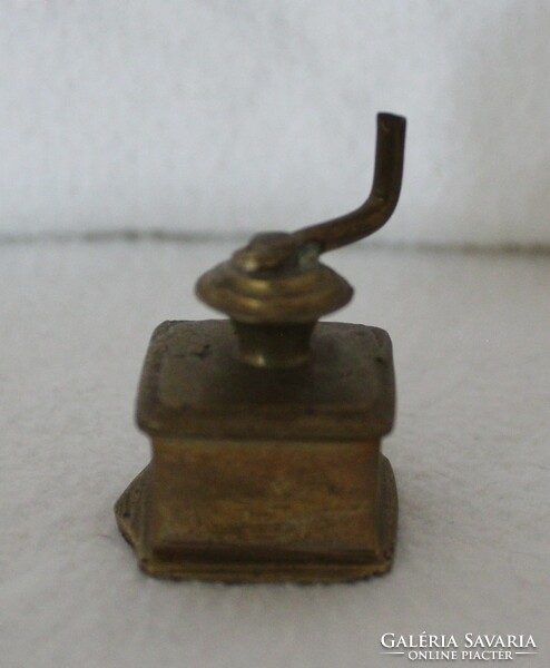 Miniature copper coffee grinder