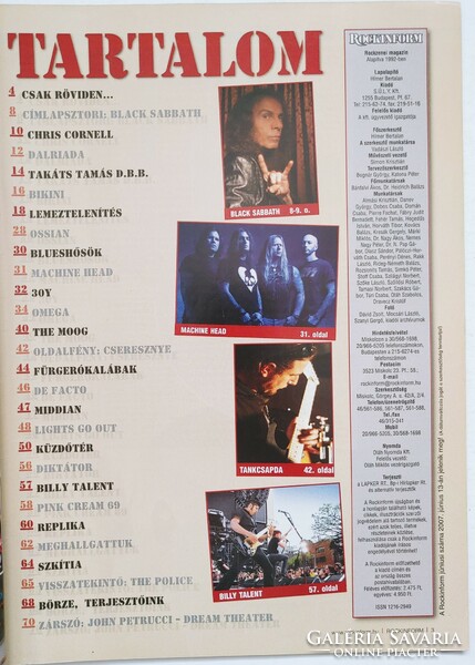 Rockinform magazin 07/5 Black Sabbath Rolling Stones Fall Out Boy Chris Cornell Dalriada Takáts Tamá