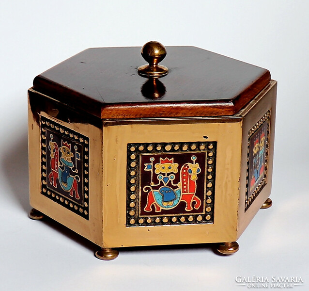 Horváth king gift box, fire enamel with pictures
