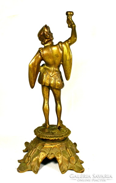 Renaissance lordship with chalice ... Antique bronze statue lamp