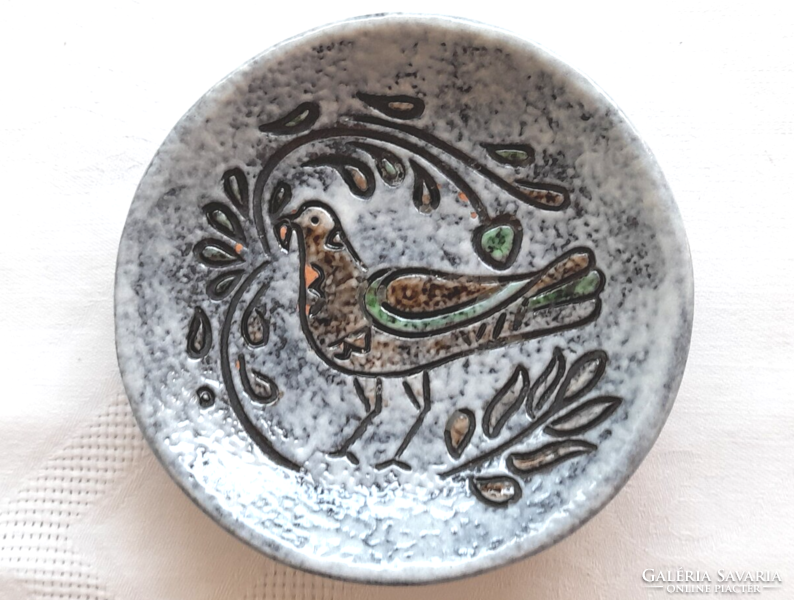 Pair of retro ceramic wall plates with birds