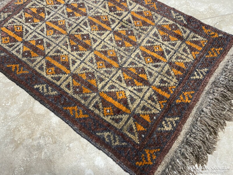 Afghan tribal carpet 74x47cm