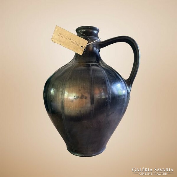 Black ceramic water jug