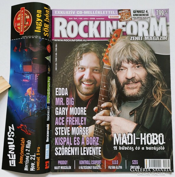 Rockinform magazin 09/11 Hobo Madarász Frehley Prodigy Mr Big Death Punch WASP Kontroll Cs Edda