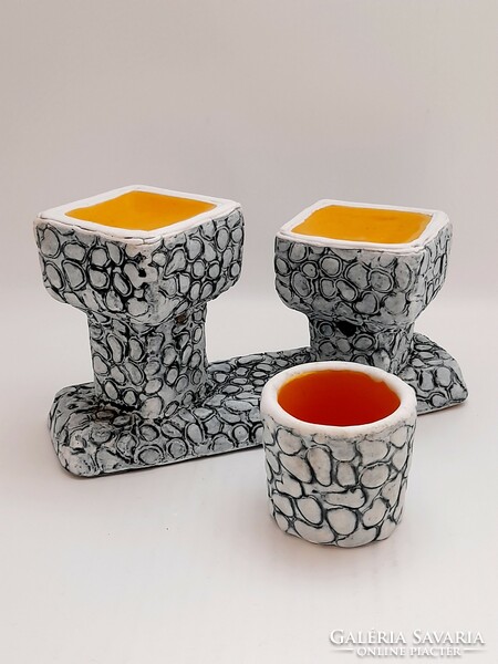 King ceramic candle holder and glass, 2 in one