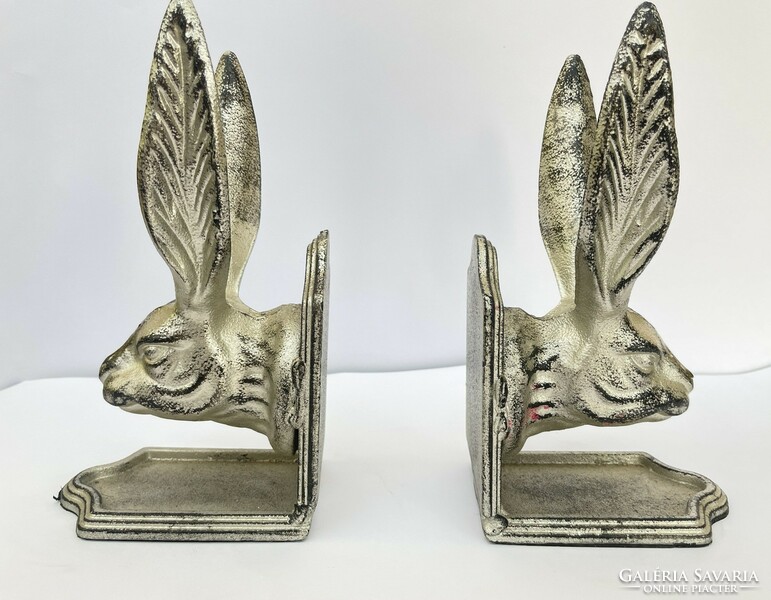 Design rare pair of rabbit head bookends