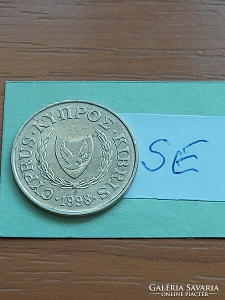 CIPRUS 5 CENT 1998 BIKAFEJ, Nikkel-Sárgaréz SE