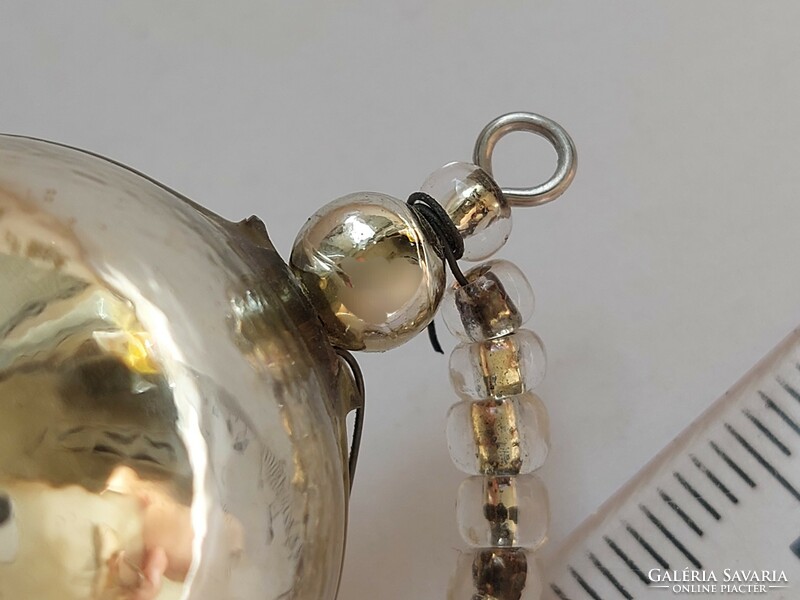 Old glass Christmas tree ornament silver table globe shaped glass ornament