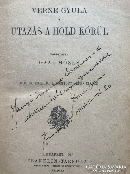 Verne: Utazás a hold körül / antik, gazdagon illusztrált ritka kiadvány 1923-ból