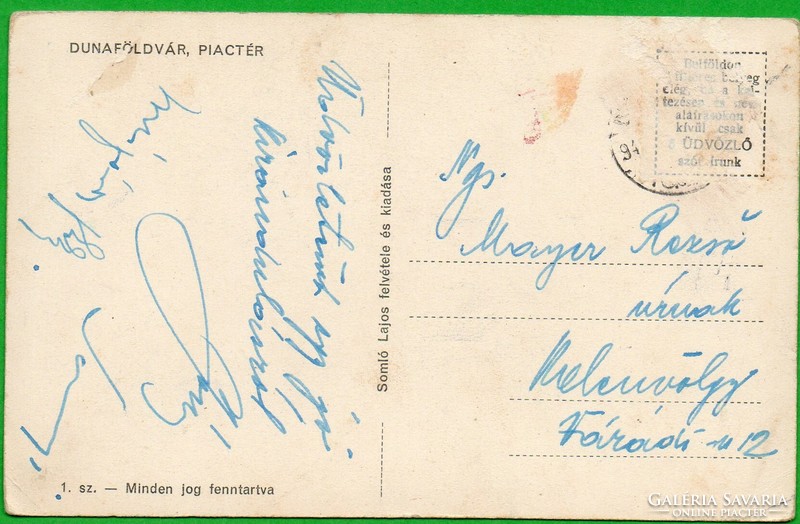 C - 020 printed Hungarian postcard Dunaföldvár, market square 194*