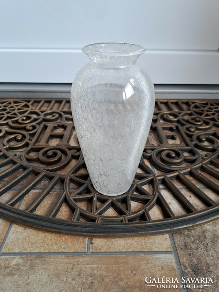 Retro rarer white vase cracked beautiful veil glass veil Carcagi berek bath glass