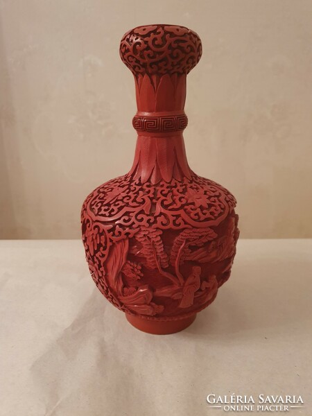 Old Chinese cinnabar lacquer vase